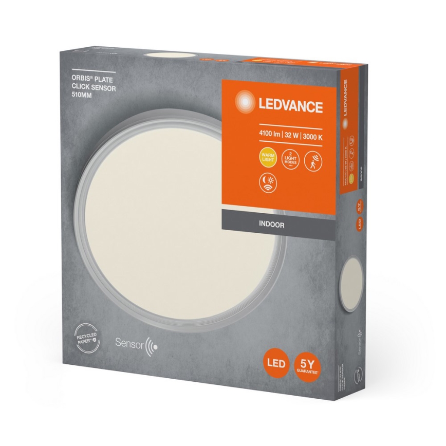 Ledvance - LED-kattovalaisin anturilla PLATE LED/32W/230V 3000K