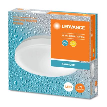 Ledvance - LED-kattovalaisin kylpyhuoneeseen CEILING ROUND LED/18W/230V 3000K IP44