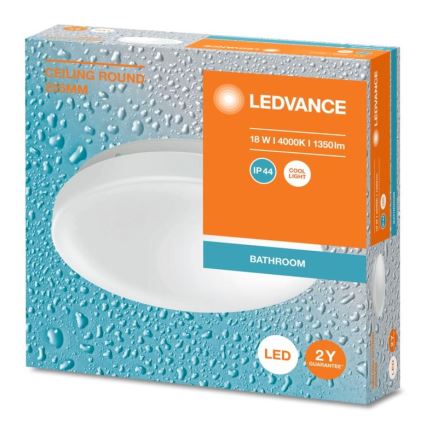 Ledvance - LED-kattovalaisin kylpyhuoneeseen CEILING ROUND LED/18W/230V 4000K IP44