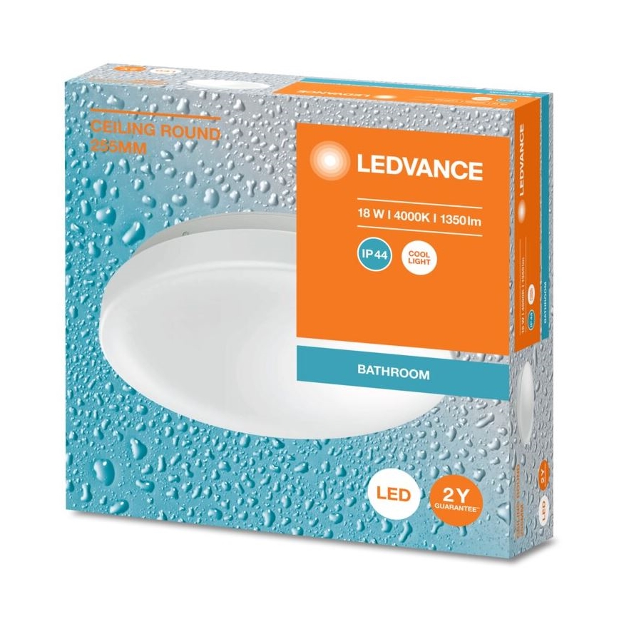 Ledvance - LED-kattovalaisin kylpyhuoneeseen CEILING ROUND LED/18W/230V 4000K IP44