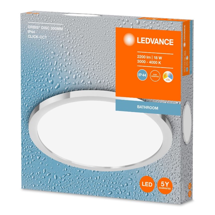 Ledvance - LED-kattovalaisin kylpyhuoneeseen DISC LED/18W/230V 3000/4000K IP44