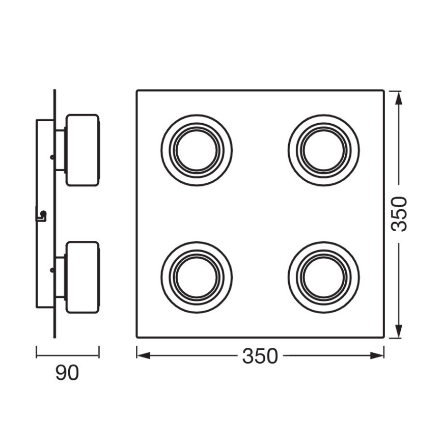Ledvance - LED-kattovalaisin kylpyhuoneeseen ORBIS FLAME 4xLED/5,5W/230V 3000/4000K IP44 kromi