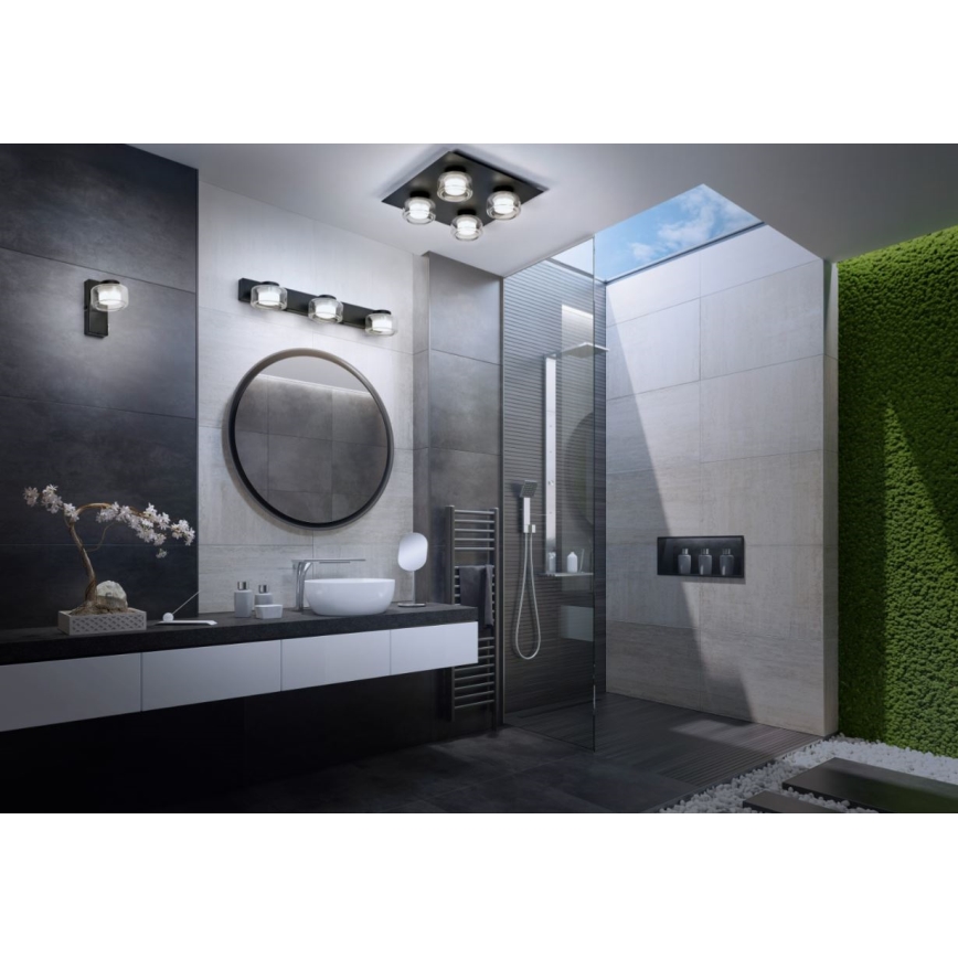 Ledvance - LED-kattovalaisin kylpyhuoneeseen ORBIS FLAME 4xLED/5,5W/230V 3000/4000K IP44 musta