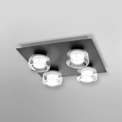Ledvance - LED-kattovalaisin kylpyhuoneeseen ORBIS FLAME 4xLED/5,5W/230V 3000/4000K IP44 musta