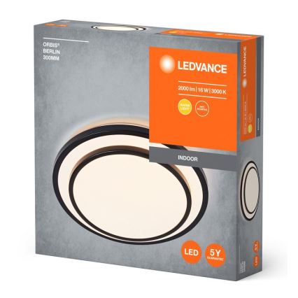 Ledvance - LED-kattovalaisin ORBIS BERLIN LED/16W/230V musta