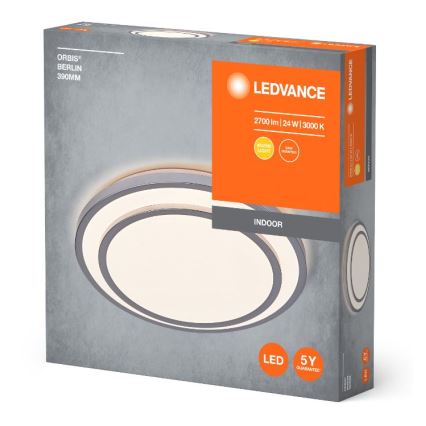 Ledvance - LED-kattovalaisin ORBIS BERLIN LED/24W/230V hopea