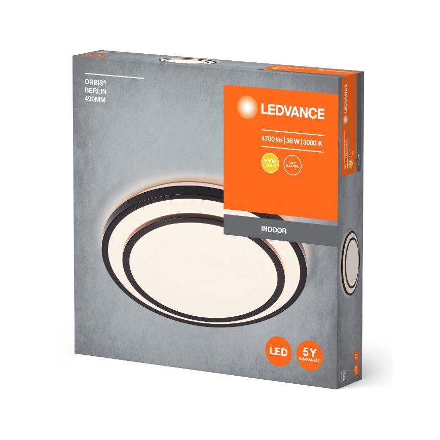 Ledvance - LED-kattovalaisin ORBIS BERLIN LED/36W/230V musta
