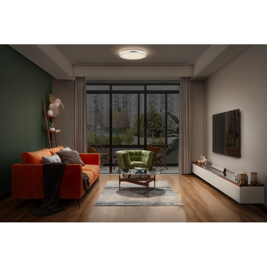 Ledvance - LED-kattovalaisin ORBIS HELMAN LED/16W/230V halkaisija 29,5 cm hopea