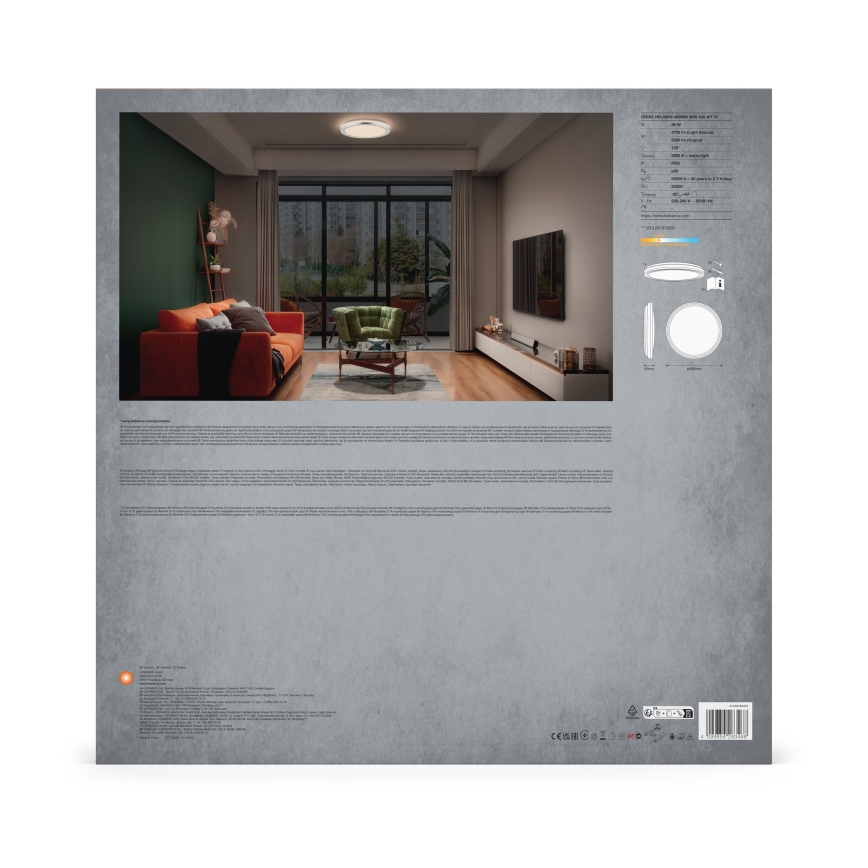 Ledvance - LED-kattovalaisin ORBIS HELMAN LED/36W/230V halkaisija 48,5 cm hopea