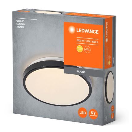 Ledvance - LED-kattovalaisin ORBIS LONDON LED/16W/230V musta