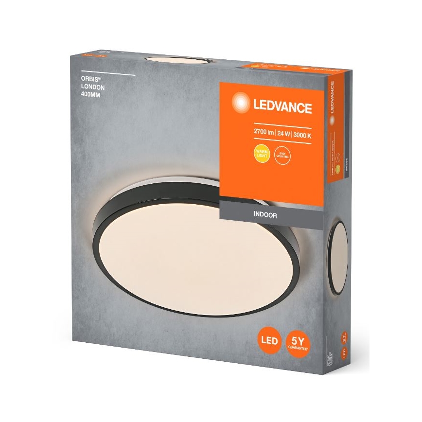 Ledvance - LED-kattovalaisin ORBIS LONDON LED/24W/230V musta