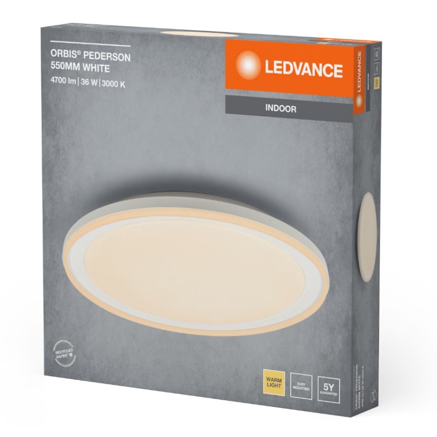 Ledvance - LED-kattovalaisin ORBIS PEDERSON LED/36W/230V halkaisija 55 cm valkoinen