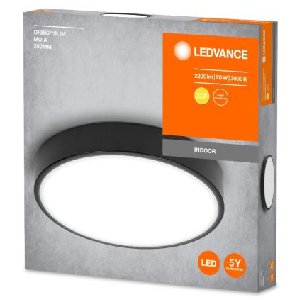 Ledvance - LED-kattovalaisin ORBIS SLIM LED/20W/230V musta