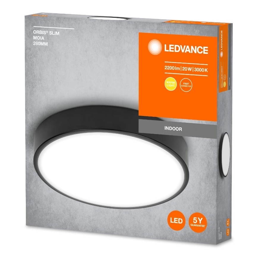 Ledvance - LED-kattovalaisin ORBIS SLIM LED/20W/230V musta