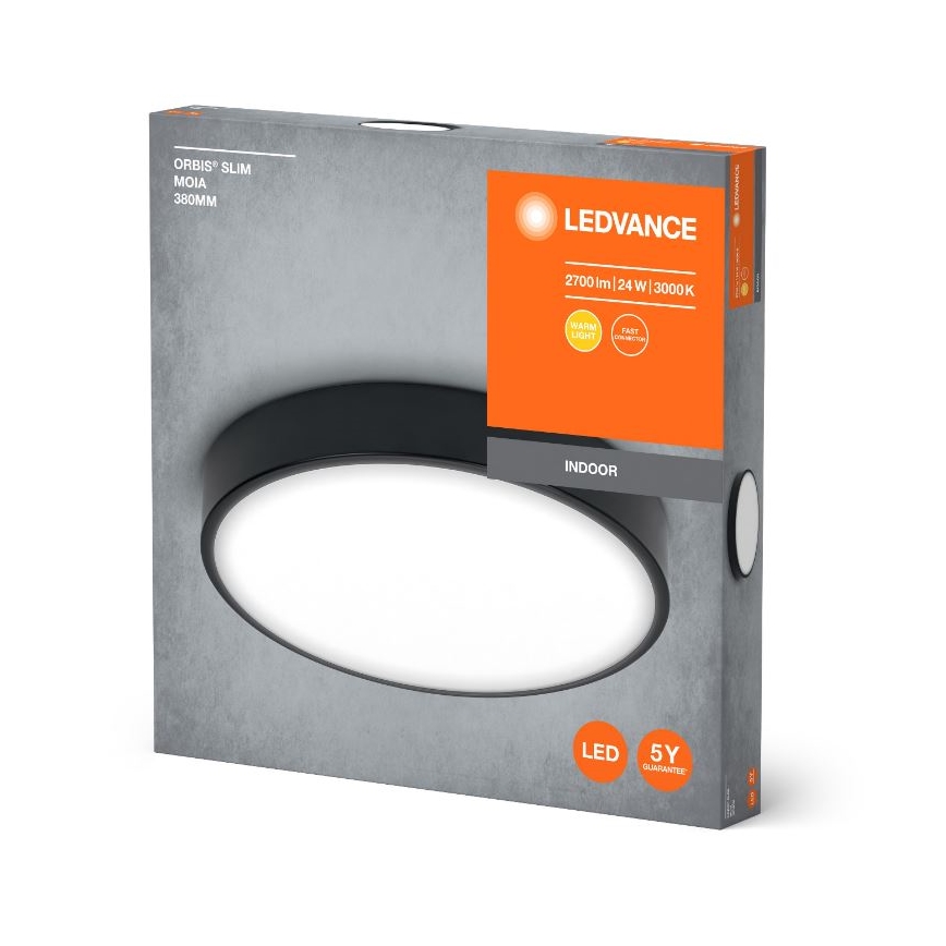 Ledvance - LED-kattovalaisin ORBIS SLIM LED/24W/230V musta