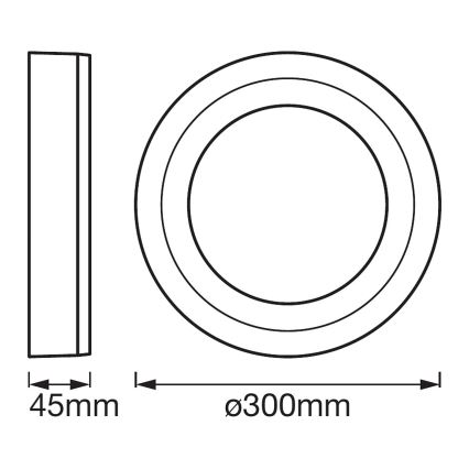 Ledvance - LED-kattovalaisin ROUND LED/18W/230V halkaisija 30 cm