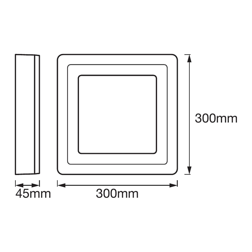 Ledvance - LED-kattovalaisin SQUARE LED / 18W / 230V