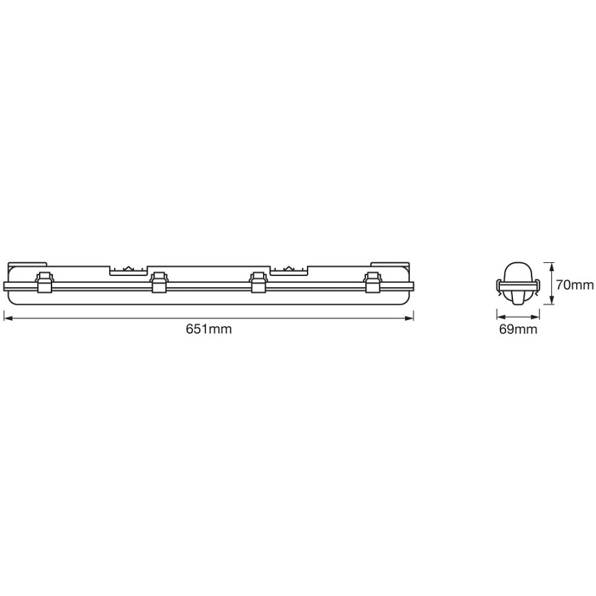 Ledvance - LED Kestävä loistelamppu DAMP T8 1xG13/7W/230V IP65
