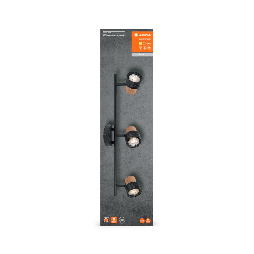 Ledvance - LED-kohdevalaisin DECOR CORK 3xGU10/3,4W/230V