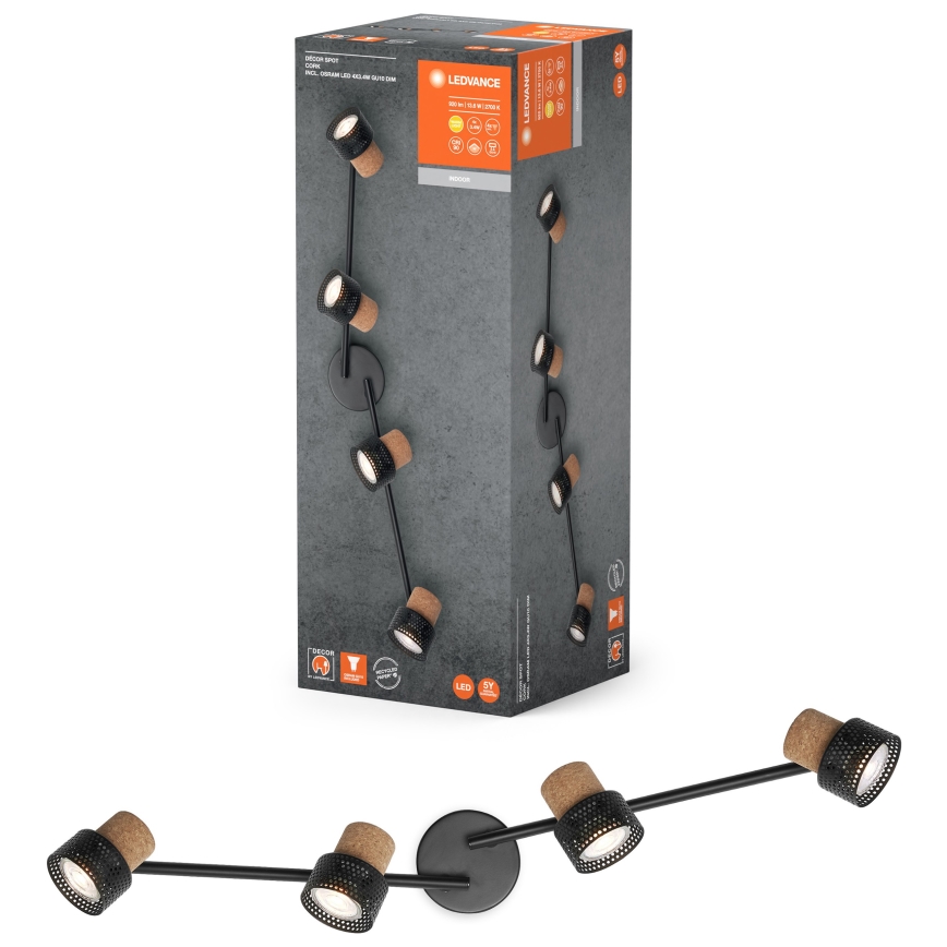 Ledvance - LED-kohdevalaisin DECOR CORK 4xGU10/3,4W/230V