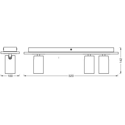 Ledvance - LED-kohdevalaisin DECOR MERCURY 3xGU10/3,4W/230V