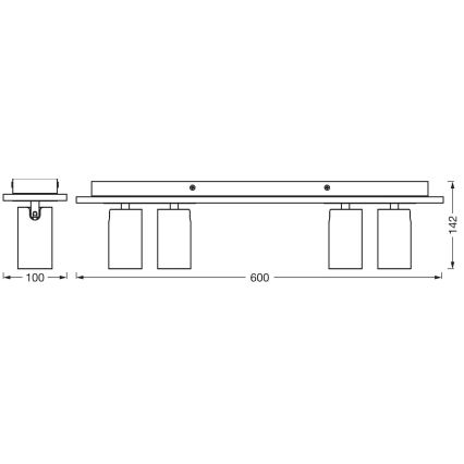 Ledvance - LED-kohdevalaisin DECOR MERCURY 4xGU10/3,4W/230V