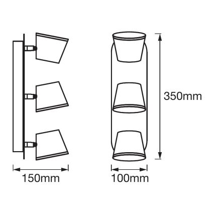 Ledvance - LED-kohdevalaisin kylpyhuoneeseen SPOT 3xLED / 7W / 230V IP44 3000 / 4000K Ra