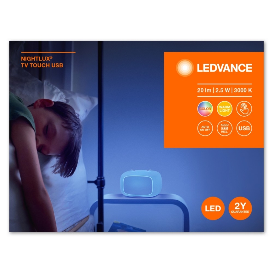 Ledvance - LED lasten kosketusyölamppua TOUCH LED/2,5W/5V