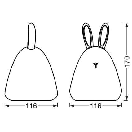 Ledvance - LED lasten kosketusyölamppua TOUCH LED/2,5W/5V