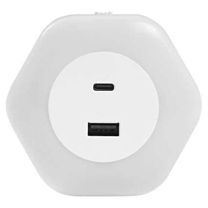 Ledvance - LED-navigointiliitäntävalo kanssa USB LUNETTA LED/15W/230V