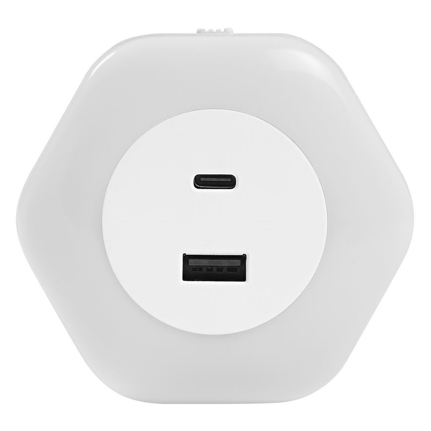 Ledvance - LED-navigointiliitäntävalo kanssa USB LUNETTA LED/15W/230V