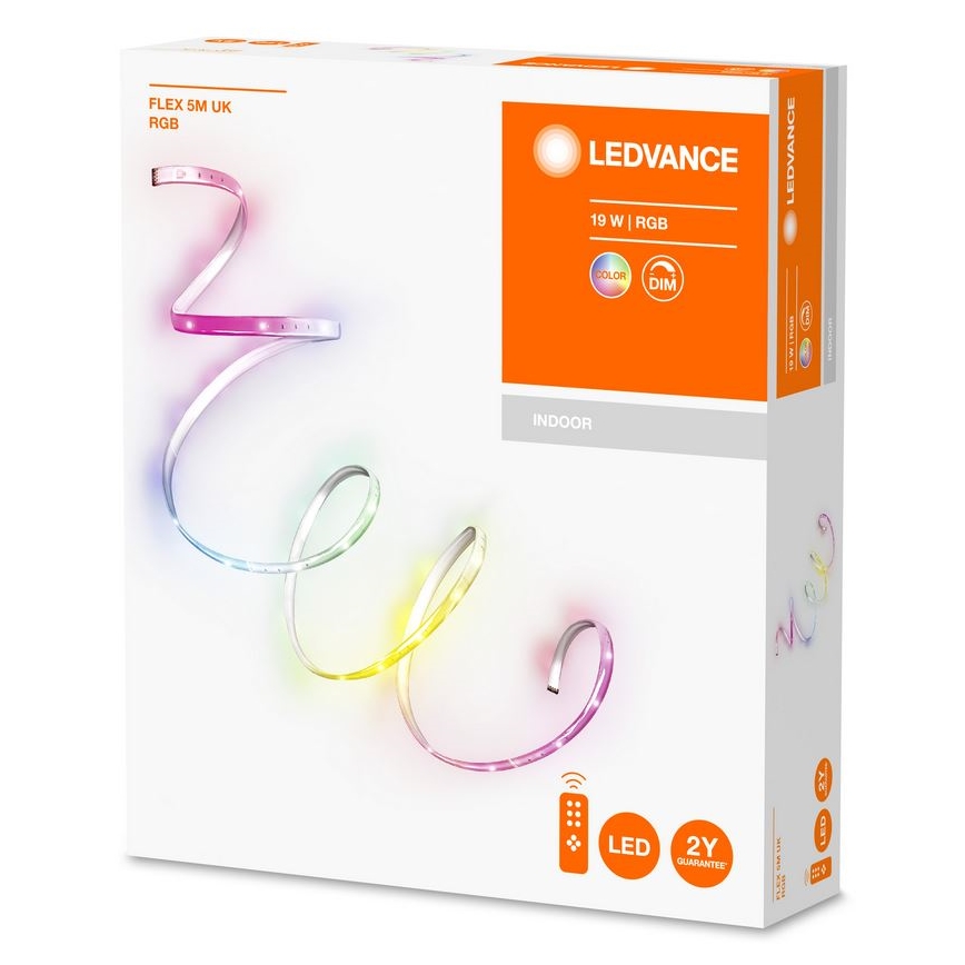 Ledvance - LED RGB Himmennettävä nauha FLEX 5m LED/19W/230V + kauko-ohjaus