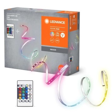 Ledvance - LED RGB Himmennettävä nauha FLEX AUDIO 3m LED/12,5W/230V + kauko-ohjaus