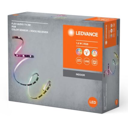 Ledvance - LED RGB Himmennettävä nauha televisioon anturilla FLEX AUDIO 2m LED/1,8W/5V