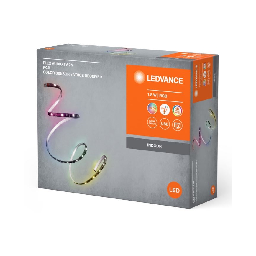 Ledvance - LED RGB Himmennettävä nauha televisioon anturilla FLEX AUDIO 2m LED/1,8W/5V