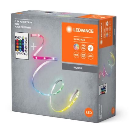 Ledvance - LED RGB Himmennettävä nauha televisioon FLEX AUDIO 2m LED/3,6W/5V + kauko-ohjaus