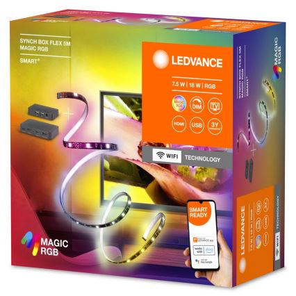 Ledvance - LED RGB Himmennettävä nauha televisioon SYNCH BOX FLEX SMART+ MAGIC 4,5m LED/18W/230V Wi-Fi