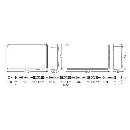 Ledvance - LED RGB Himmennettävä nauha televisioon SYNCH BOX FLEX SMART+ MAGIC 4,5m LED/18W/230V Wi-Fi
