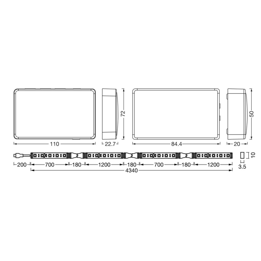 Ledvance - LED RGB Himmennettävä nauha televisioon SYNCH BOX FLEX SMART+ MAGIC 4,5m LED/18W/230V Wi-Fi