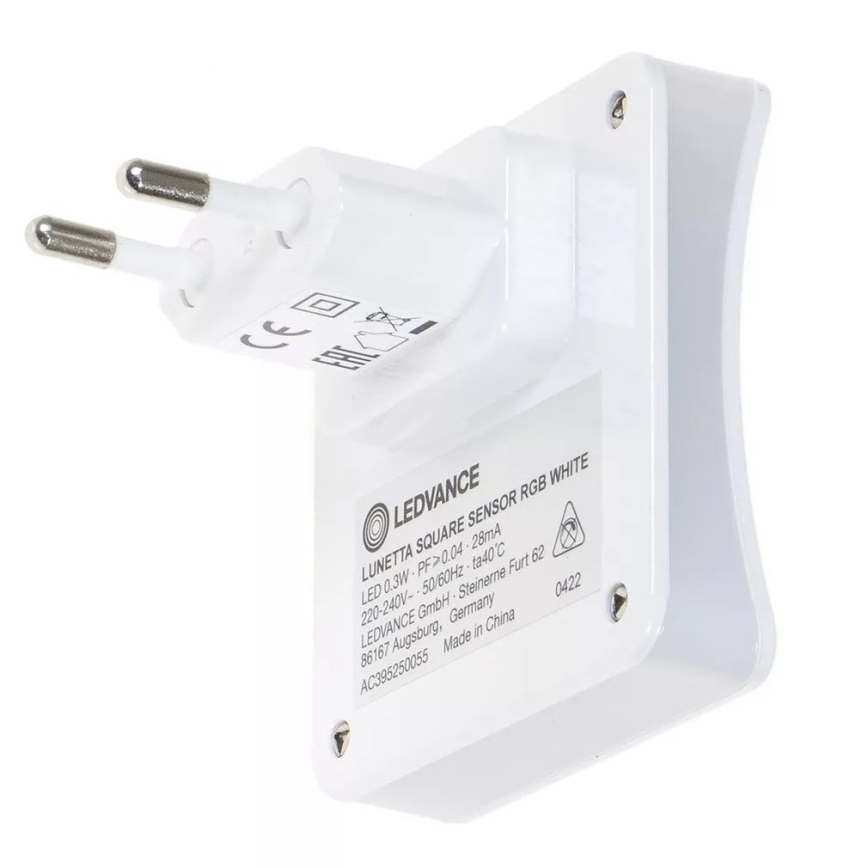 Ledvance-LED RGB suuntavalo pistorasiaan anturilla LUNETTA LED/0,3W/230V