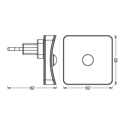Ledvance-LED RGB suuntavalo pistorasiaan anturilla LUNETTA LED/0,3W/230V