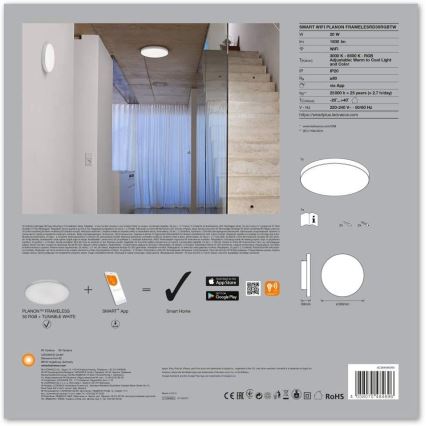 Ledvance - LED RGB+TW Himmennysvalo SMART+ FRAMELESS LED/20W/230V 3000K-6500K