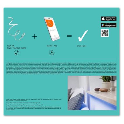 Ledvance - LED RGB+TW Himmennettävä nauha SMART+ FLEX 5m LED/16W/230V 2700K-6500K Bluetooth