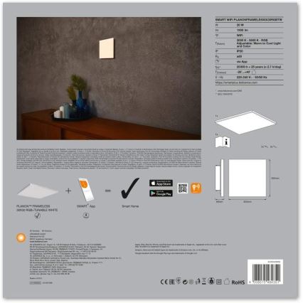 Ledvance - LED RGB+TW Himmennettävä kattovalaisin SMART+ FRAMELESS LED/20W/230V 3000K-6500K Wi-Fi