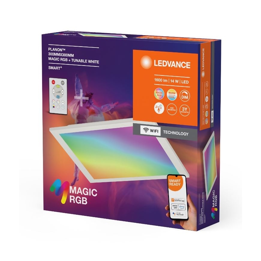 Ledvance - LED RGBW Himmennettävä kattovalo SMART+ MAGIC LED/14W/230V 2700-6500K Wi-Fi + kauko-ohjaus