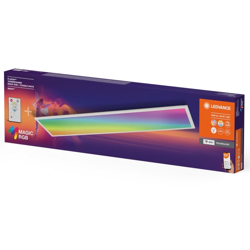 Ledvance - LED RGBW Himmennettävä kattovalo SMART+ MAGIC LED/36W/230V 2700-6500K Wi-Fi + kauko-ohjaus