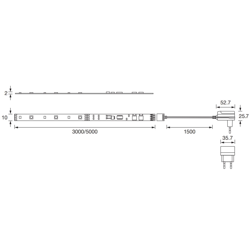 Ledvance - LED RGBW Himmennettävä nauha FLEX 3m LED/10W/230V + kauko-ohjaus
