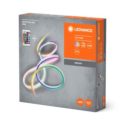 Ledvance - LED RGBW Himmennettävä nauha NEON FLEX 2,1m LED/4W/5V + kauko-ohjaus