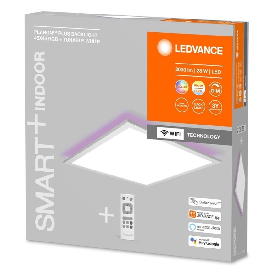 Ledvance - LED RGBW Himmennettävä paneeli SMART+ PLANON LED/28W/230V Wi-Fi + kauko-ohjain