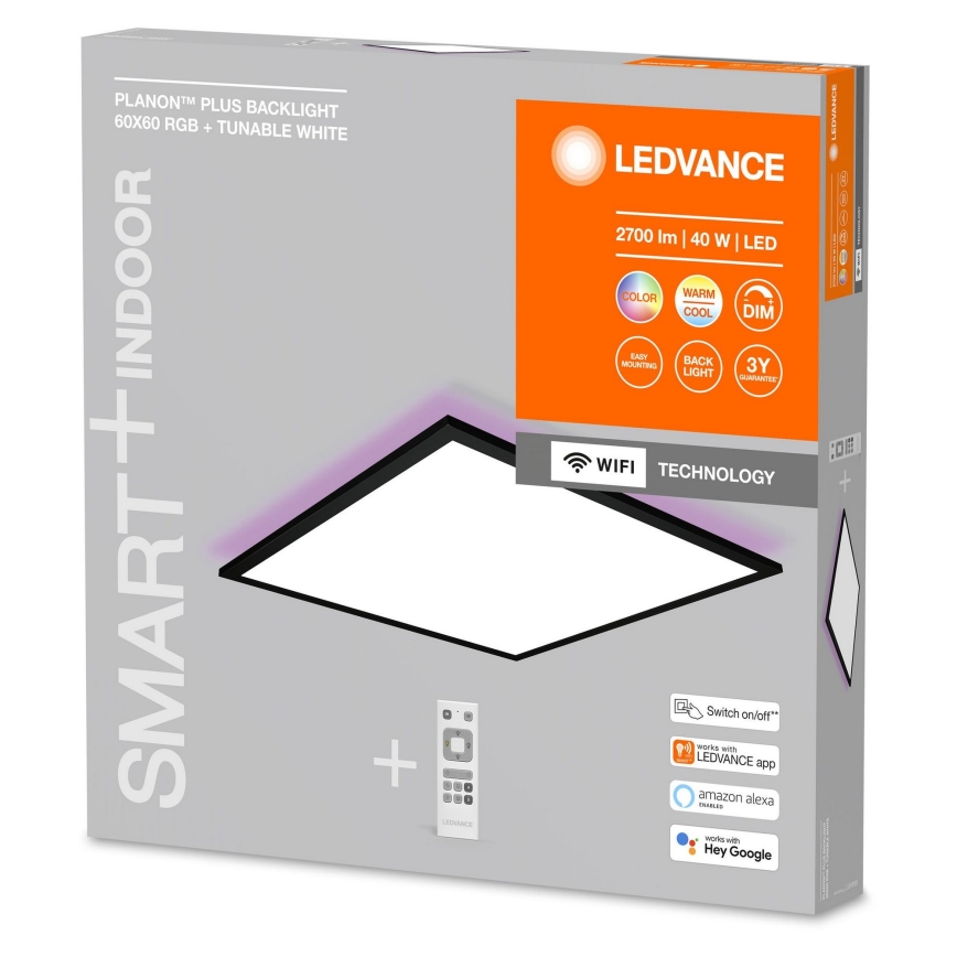 Ledvance - LED RGBW Himmennettävä pinta-asetettava paneeli SMART+ PLANON LED/40W/230V Wi-Fi + kaukosäädin